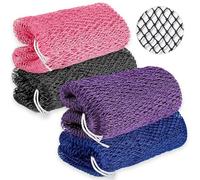 4 PCS African Net Sponge Authentic, African Exfoliating Net, Back Scrubber, Bathing Accessories, Shower Sponge for Men Women, Deep Cleaning Body Cleaning Massage