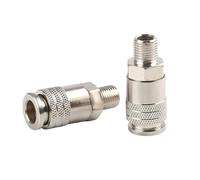 4 PCS Air Compressor G1/4 Male Thread Pneumatic Fittings Adapter Metal Quick Connector EU Standard for Air Power Tools Accessories
