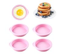 4 Pcs Air Fryer Egg Molds, Round Silicone Molds, Non-Stick Air Fryer Accessories for Baking Muffin Top Pan 4 inch Mini Pancake Mold for Cake Muffin Top