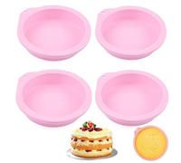 4 Pcs Air Fryer Egg Mould, 4In Air Fryer Round Silicone Fried Egg Ring Molds, Cake Round Mould DIY Dessert Cake Baking Tools for Fried Egg Muffin Sandwiches Egg Ring Molds Air Fryer Accessories