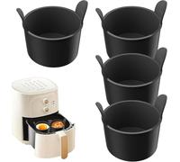 4 Pcs Air Fryer Egg Poacher, Ramekins for Air Fryer, Microwave Egg Poacher, Food Grade Poached Egg Moulds, Ramekins Baking Cups for Souffle Dishes Muffin Cupcakes Custard and Pudding (4 Pcs)