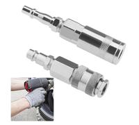 4 PCS Air Line Fitting Adapter Set,1/4 Inch BSP Male (1/4 inch) Euro & 1/4 Airline Adapter,Pcl to Euro Adapter for Compressor,Female & Male Fittings for Compressor Industrial and Home Use