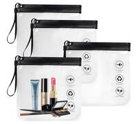 4 Pcs Airport Security Liquids Bags,20X20 cm Clear TSA Approved Security Toiletry Bag, Travel Accessories Holiday Essentials for Women/Men