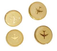 4 Pcs Airport Uniform Buttons Craft Buttons Alloy Dress Jackets Pants for Airline Employees