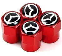 4 Pcs Alloy Car Tyre Valve Caps for Mazda 2 Mazda 3 MS Mazda 6 CX5, Anti Corrosion Premium Car Tire Accessories Upgrade Vehicle's Style Protection,A