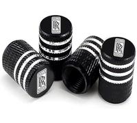 4 Pcs Alloy Car Tyre Valve Caps for Rolls Royce Ghost, Anti Corrosion Premium Car Tire Accessories Upgrade Vehicle's Style Protection,A