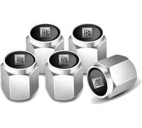 4 Pcs Alloy Car Tyre Valve Caps for Rolls Royce Ghost, Anti Corrosion Premium Car Tire Accessories Upgrade Vehicle's Style Protection,A