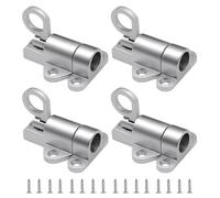 4 PCS Aluminium Alloy Loft Hatch Catch, Door Latch Aluminum Alloy Spring Loaded Bolt Bounce Lock Closing Gate Latches for Shed Doors Gates and Outhouse Window (Silver)