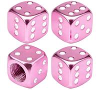 4 Pcs Aluminum Dice Tyre Valve Caps, Universal Dust Caps for Car Tyres
