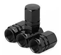 4 Pcs Aluminum Tire Stem Valve Caps,Hexagon Design Dust Caps-Black | Tire Nozzle Accessories,Universal for Cars,Bike,Trucks, Motorcycles