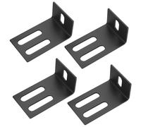 4 Pcs Angle Brackets, Corner Brackets for Wood, Adjustable 90 Degree L-Shaped Metal Corner Braces Bracket Connectors with Slots for Furniture - Black, 6 x 1-5/8 x 1-3/4 Inch