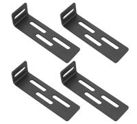 4 Pcs Angle Brackets, Corner Brackets for Wood, Adjustable 90 Degree L-Shaped Metal Corner Braces Bracket Connectors with Slots for Furniture - Black, 6 x 1-5/8 x 1-3/4 Inch