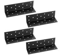 4 Pcs Angle Corner Brackets for Raised Garden Bed, Black Metal L Brackets for Gardens, Fixing Repairing Jointing Furniture Shelves Cabinets, 140x40x40mm