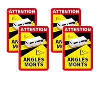 4 Pcs Angles Morts Sticker Motorhome Blind Spot Stickers for Cars, Buses & Motorhomes Vehicle, Attention Warning Sign, Reflective Car Stickers, Weatherproof Self-Adhesive Sticker, for Truck,17 x 25 cm