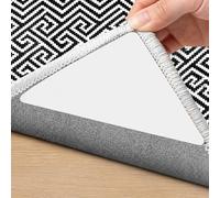 4 Pcs Anti Slip Mat, 4 Washable Rug Grippers for Hard Floors, Non Slip Rug Underlay with Secure Grip Technology, Suitable for Indoor and Outdoor Use, 150mm x 75mm