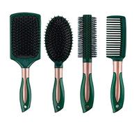 4 Pcs Anti Static Massage Oval Comb Round Hair Brush Set - Air Cushion Vent & Detangling Paddle Comb for Women & Men