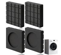 4 PCS Anti Vibration Pads for Washing Machine Anti Vibration Mat, Washing Machines Vibrations Pads, Black Square Rubber Washings Machine Antis Vibrations Pad Reduce Noise