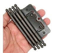 4 PCs Antique Bronze Flap Hinges with Lengthened Axis - Vintage Style Hinges for Wooden Boxes Door Cabinet, Plate Length of 3-in (76 mm), Large Size