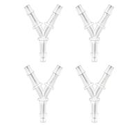 4 Pcs Aquarium Air Pump Connectors Y-Shaped Aquarium Air Valve Aquarium Airline Tubing Connector Plastic Barb Equal Y Tee 1/4'' Hose Pipe Connectors Anti-Shedding Fish Tank Air Tube Adapters Splitter