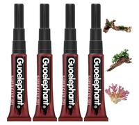 4 Pcs Aquarium Glue Aquarium Safe Glue Stone Glue Strong Adhesion Highly Waterproof Can be Operated Underwater Suitable for Plant Moss Landscaping Aquatic Plants Moss Coral (Black)