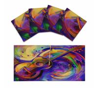 4 Pcs Art Guitar Fluorescent Light Covers for Ceiling Lights 4x2 Feet | Magnetic Classroom Office Ceiling Decor Home Drop