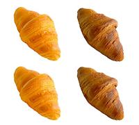 4 Pcs Artificial Croissant Rolls Simulation PU Fake Bread Realistic Food Bread Decoration Model Kitchen Photo Props