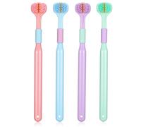 4 Pcs Autism Toothbrush, Soft Bristles 3 Sided Toothbrush 360° Teeth Cleaning for Comprehensive Oral Care, Blue/Green/Pink/Purple