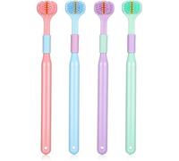 4 Pcs Autism Toothbrush, Soft Bristles 3 Sided Toothbrush 360° Teeth Cleaning for Comprehensive Oral Care, Blue/Green/Pink/Purple