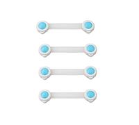 4 Pcs Baby Cabinet Lock, Child Safety Strap Locks, Easy Install Without Drilling Baby Cupboard Locks for Toilet Seat, Fridge, Closet (Blue)