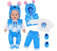 4 Pcs Baby Doll Clothes for 14-17 Inch Baby Doll, Alien Dog Dolls Outfits