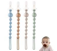 4 PCS Baby Dummy Clip, Soother Clips Easy to Use Convenient Beautiful Durable, Dummy Clip Mam Pacifier Clips Suitable for Most Children's Pacifiers and Toys