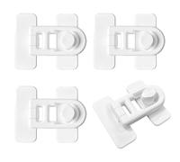 4 PCS Baby Proof Toilet Locks, Child Safety Locks for Toddlers, Easy Install Toilet Seat Locking Bolt, White Plastic Toilet Door Lock for Kids, Universal Fit for Most Standard Toilets
