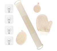 4 Pcs Back Scrubber Set, Loofah Back Scrubber, Natural Hemp Back Scrubbers for Use in Shower, Back Loofah, Back Washers for Shower Bath Men and Women