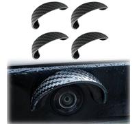 4 PCS Backup Camera Rain Hood Cover with Curved Black PVC Canopy | Waterproof Rear View Camera Rain Shield Cover, Adhesive-Backed Rear Cover, Suitable for Outdoor Parking
