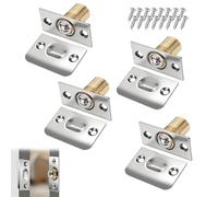 4 Pcs Ball Door Catches for Internal Doors, Adjustable Roller Ball Door Catch, Invisible Cupboard Closure, Internal Door Latch with Screws for Smooth Cupboard,Closet Wardrobe Closure,Invisible Spring