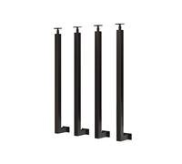 4 Pcs Baluster Spindles Stair Railing Posts 270° Rotatable Iron Structure Indoor/Outdoor Use Adjustable for Attics Black 85cm Height - Durable & Stylish Railing Solution