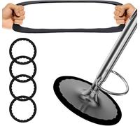 4 Pcs Bar Stool Leg Protectors Ring - Silicone Anti-Slip Stretchable Covers for 14.5"-16.5" Round Base, No Noise & Scratch Proof Chair Foot Pads for Wooden Floors & Hard Surfaces (Black)