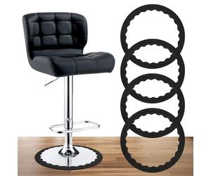 4 Pcs Bar Stools Leg Protectors Ring, Stretchable Silicone Non Slip Chair Leg Protector, No Scratches No Noise Chair Footrest Bottom Pads Protect Wooden Floor, Fits 14.5"-16.5" Round Base (Black)