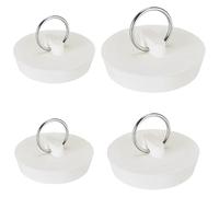 4 Pcs Bath Plugs UK, Bath Plug, Universal White Sink Plug Replacement for UK Sink, Durable Rubber Leak-Proof Bath Plug Replacement for Kitchen Sink Wash Basin Bathroom (4 Sizes)