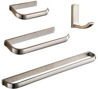 4 pcs Bathroom Hardware Set Towel Holder Set, Brushed Nickel Premium Brass Wall Mount Lavatory Shower Furniture Towel Rack Holder