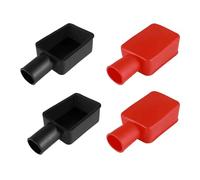 4 Pcs Battery Terminal Covers, Insulating Battery Terminal Protector, Positive and Negative Cable Covers in Red and Black for Boat Cars Electric Bikes Trucks