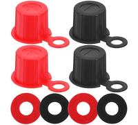4 PCS Battery Terminal Covers, Top Post Plastic Battery Post Cap, Batterys Terminal Insulating Protector, Red & Black Rubber Insulating Caps with Washers