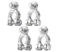 4 PCS Battery Terminals, Car Battery Terminal Connector Clamps, Anti-corrosion 12V/24V Positive Negative Universal Heavy Duty Stud Type, Aluminum Alloy Battery Clamps for Marine Motorcycles Car