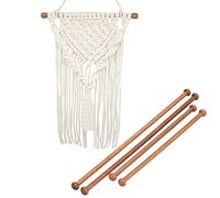 4 Pcs Bead Ended Wooden Rods, Hanging Macrame Dowel Rods, Wooden Craft Sticks Hanging Rod for DIY Craft and Art Work