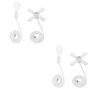 4 Pcs Beaded Pull Chain Ornaments for Ceiling Fans and Lights, White