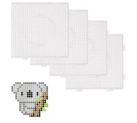 4 Pcs Beads Pegboards, 5 mm Fuse Beads - Large Round & Square Clear Plastic Boards