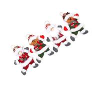 4 Pcs Bear Santa Pendant Christmas Tree Decorations For Home Party Indoor Outdoor Use Hanging Holiday Ornaments Santa Pendant Christmas Tree Decorations For Indoor Outdoor Party