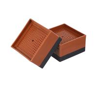 4 Pcs Bed Foot Booster Couch Furniture Riser Couches Square Sofa Leg Risers Lifts for Plastic for furniture(Brown8.5X8.5X5CM)