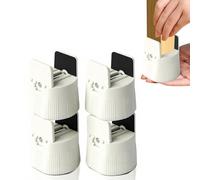 4 Pcs Bed Risers, Bed Raisers, Table Leg Extenders with Screw Clamp, Desk Riser Blocks Fit 1-50mm Width Furniture Feet & Height Adjustable 60-80mm, Chair Risers Extenders for Sofa Table (Apricot)