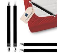 4 PCS Bed Sheet Clips Keep Bedsheets In Place-Corner Bands Suspenders For Fitted Sheets - Mattress Sheets Grippers Holders Straps Fits From Twin Queen King Garters Fasteners Clamps